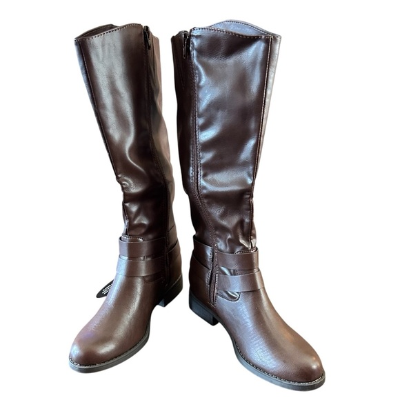 Style & Co Maliaa Brown Buckled Riding Boot Size 6 - Picture 5 of 10